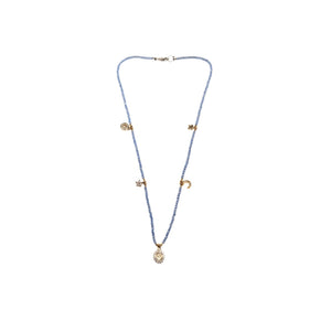 Pale VIolet Blue  Charm Necklace
