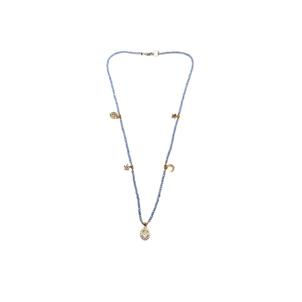 Pale VIolet Blue  Charm Necklace