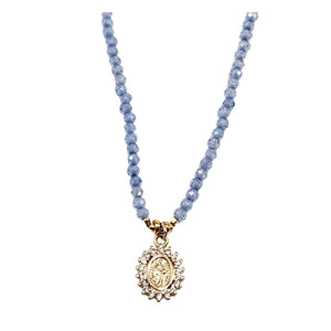 Pale VIolet Blue  Charm Necklace