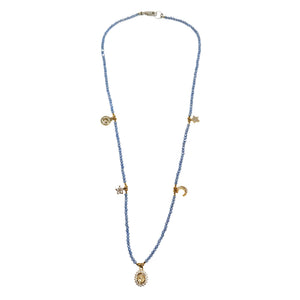Pale VIolet Blue  Charm Necklace