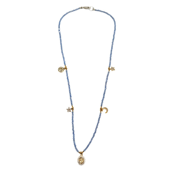 Pale VIolet Blue  Charm Necklace