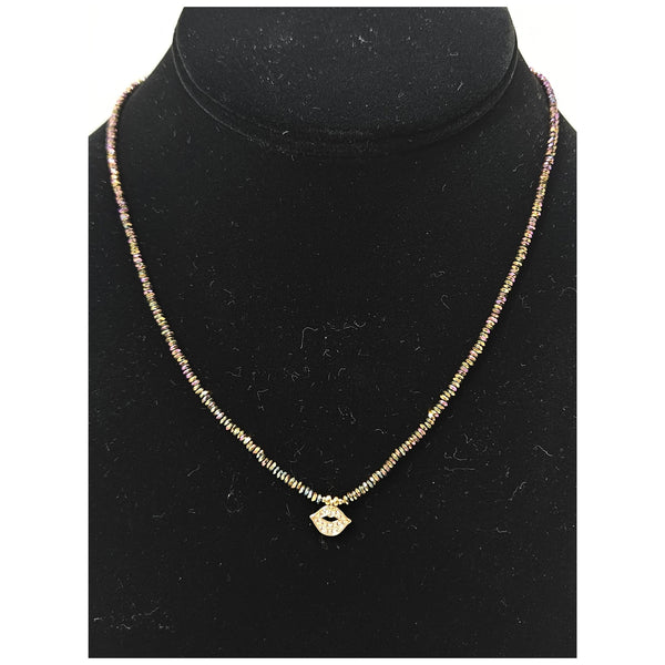 Rainbow Pyrite Kiss Necklace