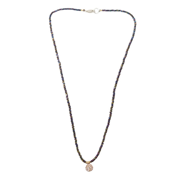 Rainbow Pyrite Necklace Charm Choker