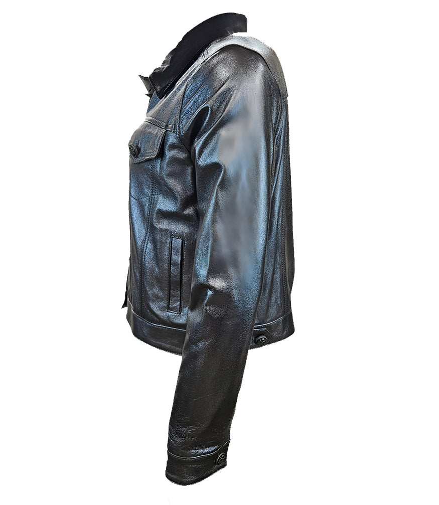 Madison Maison Silver/Black Leather Jacket - MADISON MAISON