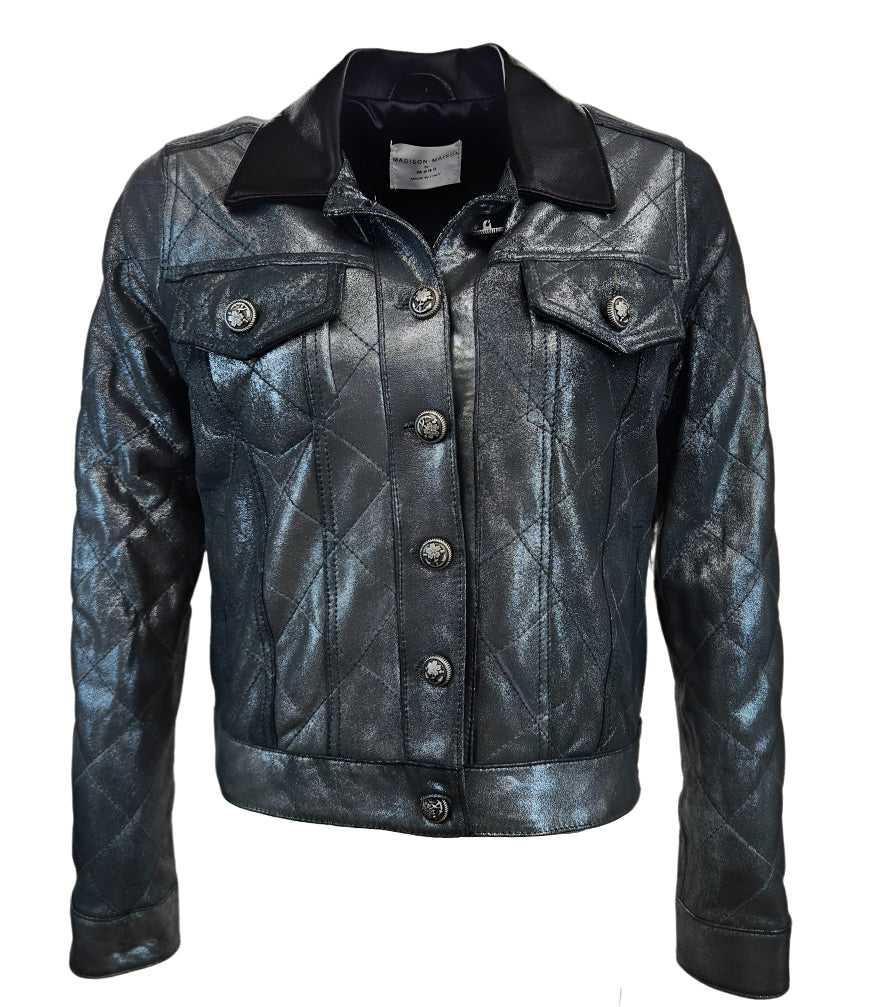 Madison Maison Black Antique Quilted Leather Jacket - MADISON MAISON