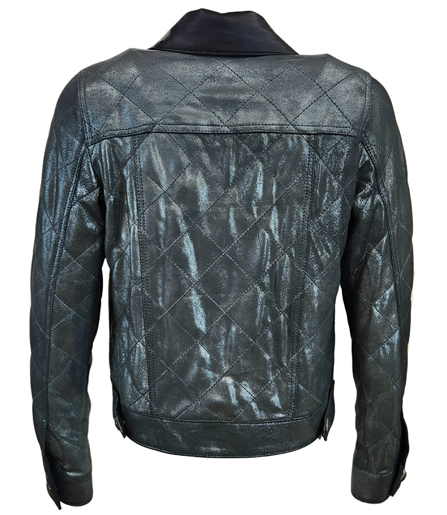 Madison Maison Black Antique Quilted Leather Jacket - MADISON MAISON