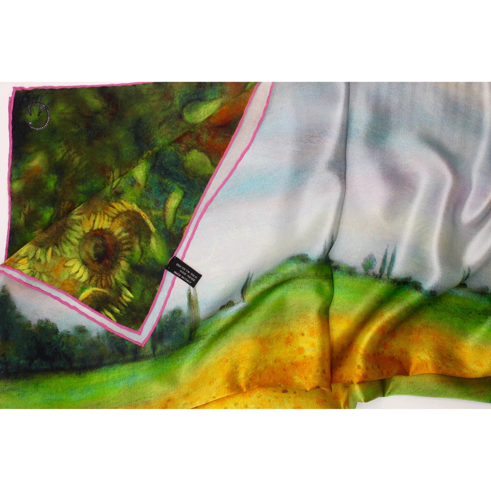Girasoli Sunflower Italian Silk Satin Scarf