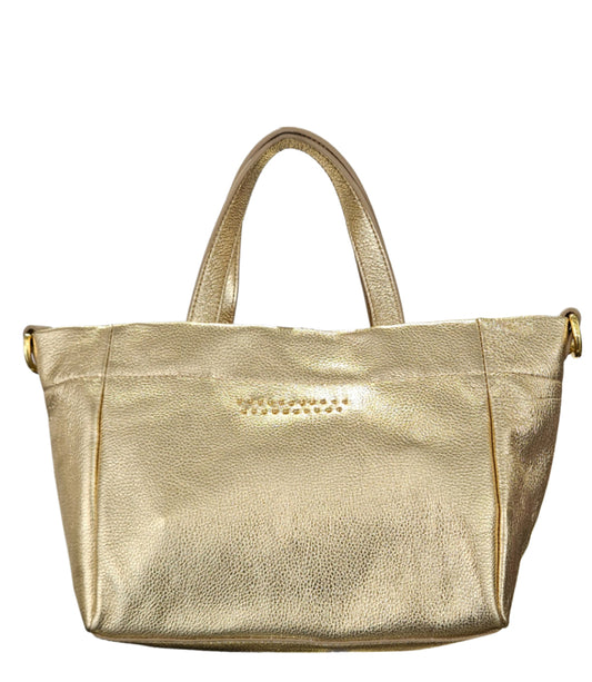 Quyenn Eva Gold Leather Mini Tote Bag - MADISON MAISON