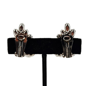 Vintage Clear Rhinestone & Pearl Earrings