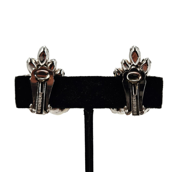 Vintage Clear Rhinestone & Pearl Earrings