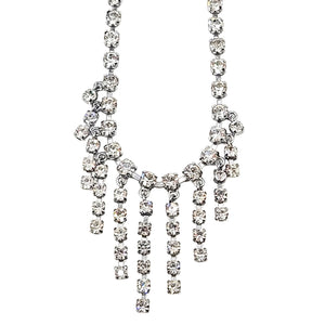 Vintage 1940s–50s Stream Rhinestone Centerpiece Necklace