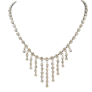 Vintage 1940s–50s Stream Rhinestone Centerpiece Necklace