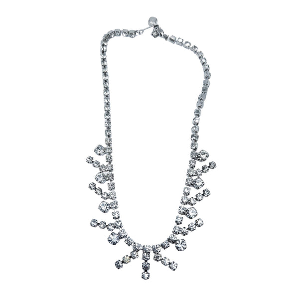 Vintage 1950s Rhinestone Art Deco Glamorous 15" Choker Necklace