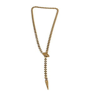 Vintage 1970-80s Goldtone Snake Lariat Necklace