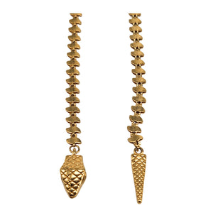 Vintage 1970-80s Goldtone Snake Lariat Necklace