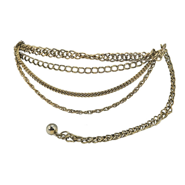 Vintage 1970s Chain Hippie Boho Goldtone Hip Belt