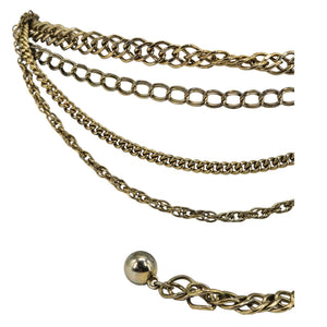 Vintage 1970s Chain Hippie Boho Goldtone Hip Belt