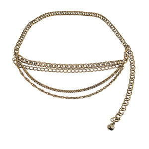 Vintage 1970s Chain Hippie Boho Goldtone Hip Belt