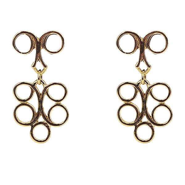 Vintage 1970s Circle Gold Dangle Earrings