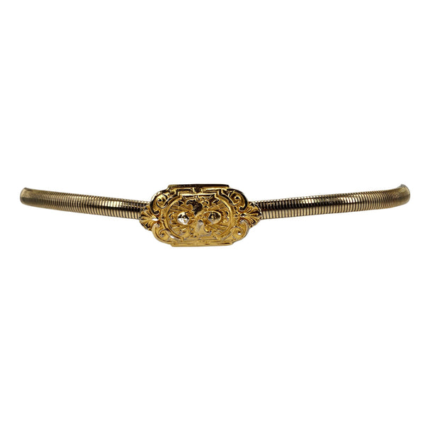 Vintage 1970s Gold Stretch Snake Baroque Belt