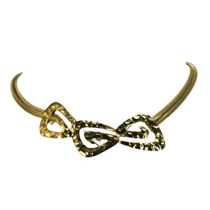 Vintage 1970s Goldtone Hammered Necklace