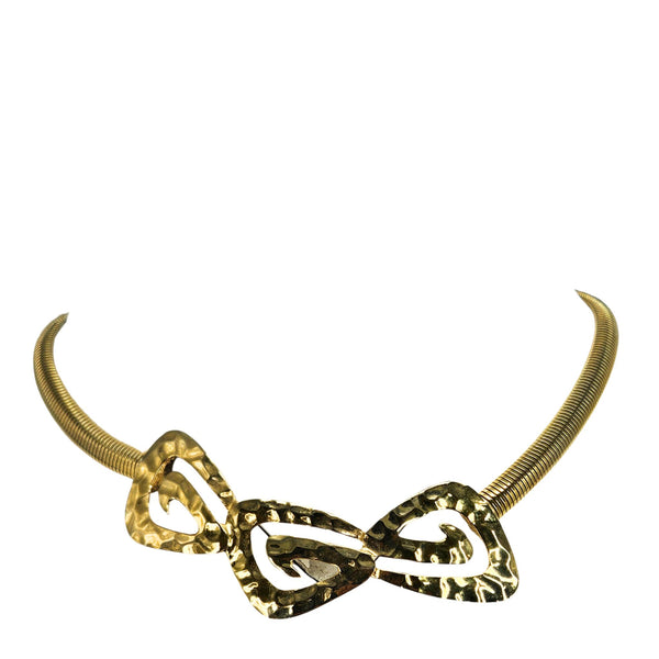 Vintage 1970s Goldtone Hammered Necklace
