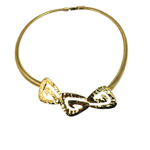 Vintage 1970s Goldtone Hammered Necklace
