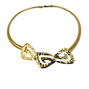 Vintage 1970s Goldtone Hammered Necklace