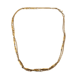 Vintage 1970s Goldtone Station Link Station Necklace