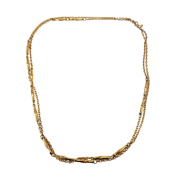 Vintage 1970s Goldtone Station Link Station Necklace