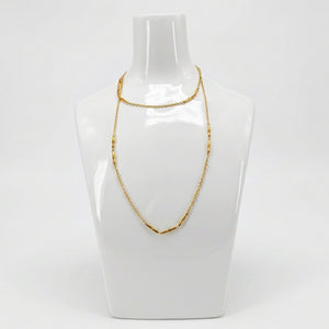 Vintage 1970s Goldtone Station Link Station Necklace