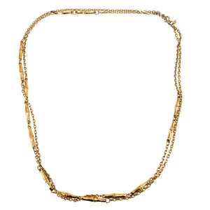 Vintage 1970s Goldtone Station Link Station Necklace