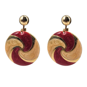 Vintage 1980s Gold Swirl Clip On Earrings