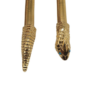 Vintage 70's Gold Snake Serpent Sculptural Belt