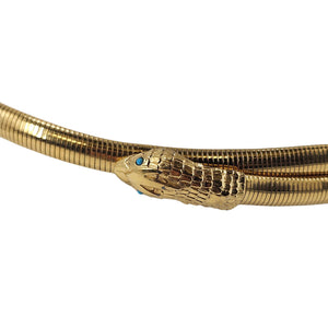 Vintage 70's Gold Snake Serpent Sculptural Belt