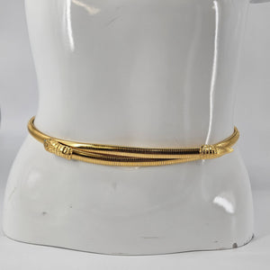 Vintage 70's Gold Snake Serpent Sculptural Belt