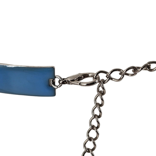 Vintage 1960s–70s Blue Enamel Chain Belt