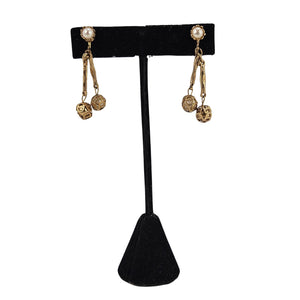 Vintage Gold Filigree Faux Pearl Earrings