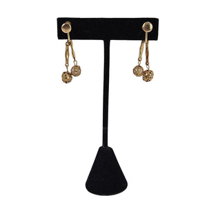 Vintage Gold Filigree Faux Pearl Earrings
