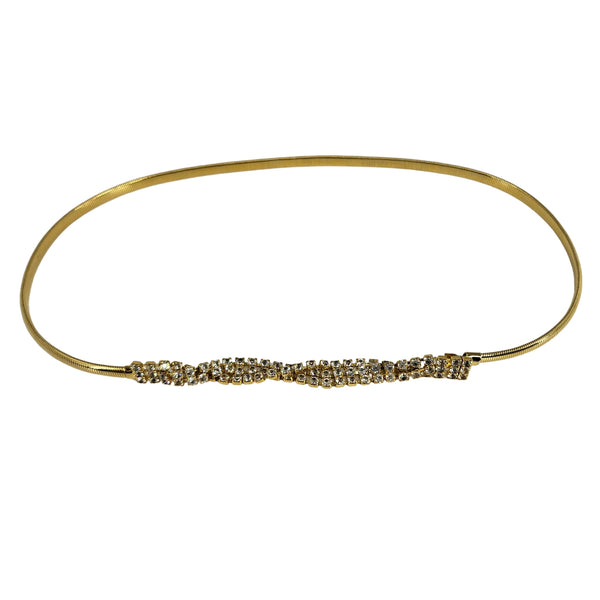 Vintage 1960s–70s Gold-Tone Stretch Snake Belt