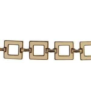 Vintage Gold Tone Square Chain Link Belt Geometric Retro Boho Adjustable 80s 90s