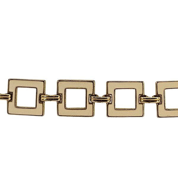 Vintage Gold Tone Square Chain Link Belt Geometric Retro Boho Adjustable 80s 90s