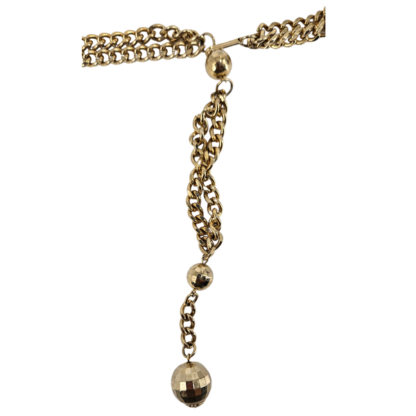 Vintage Goldtone 1960-70s Double Chain Station Belt