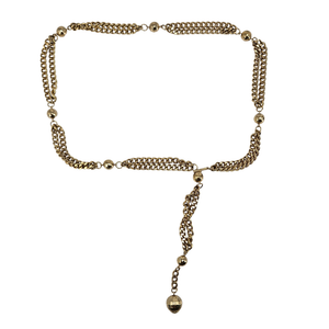 Vintage Goldtone 1960-70s Double Chain Station Belt