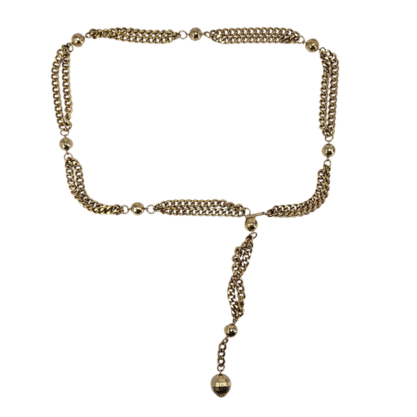 Vintage Goldtone 1960-70s Double Chain Station Belt
