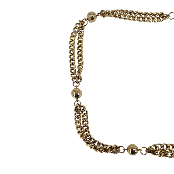Vintage Goldtone 1960-70s Double Chain Station Belt