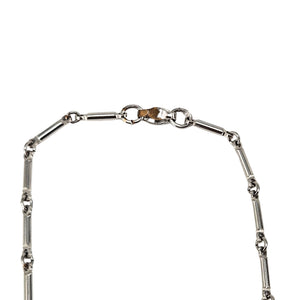 Vintage 1950s Rhodium-Plated Silvertone Rhinestone Vine Collar Necklace