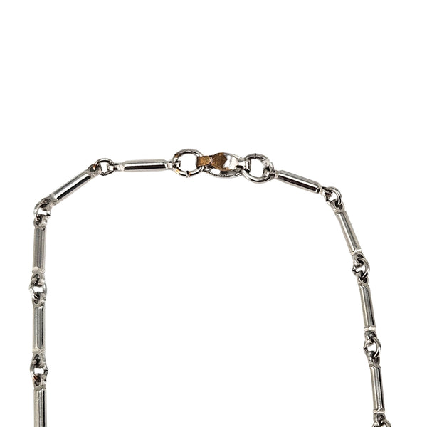 Vintage 1950s Rhodium-Plated Silvertone Rhinestone Vine Collar Necklace