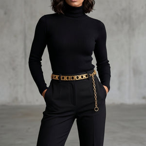 Vintage 1980s Gold Chunky Link Chain Belt