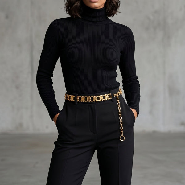 Vintage 1980s Gold Chunky Link Chain Belt